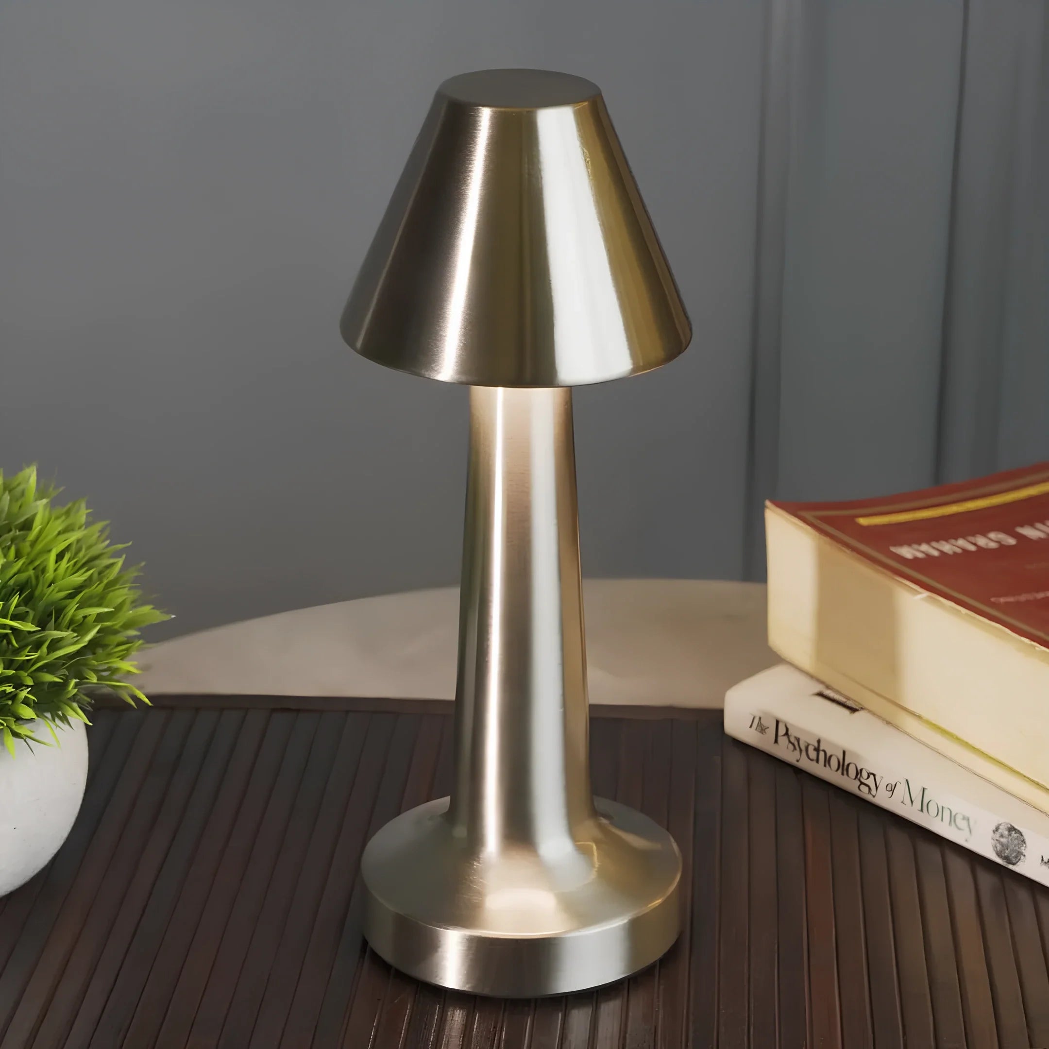 Kabellose LED Tischlampe Metall, Akku, Dimmbar, USB-C