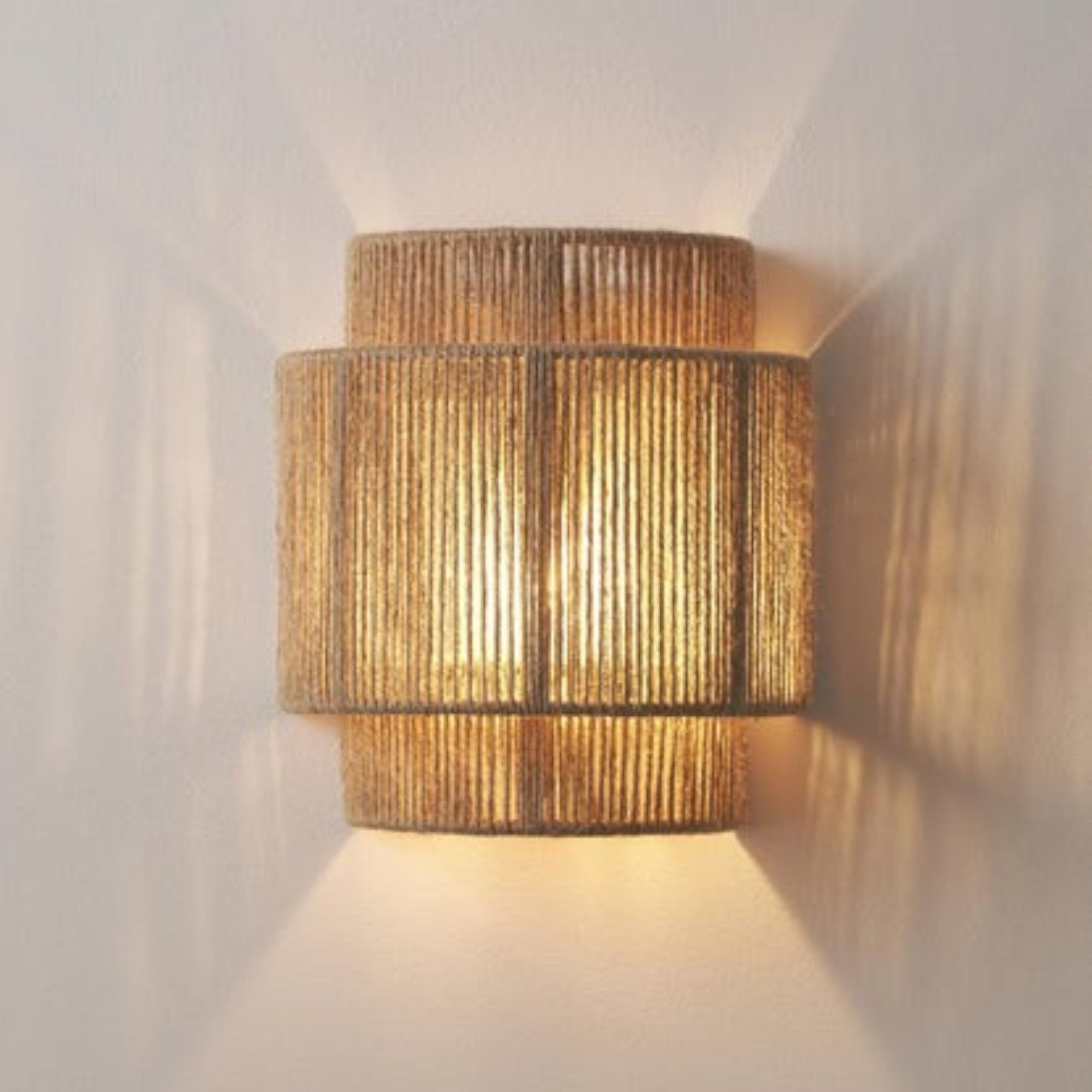 Jute Wandleuchte, Moderne Wandlampe Natur