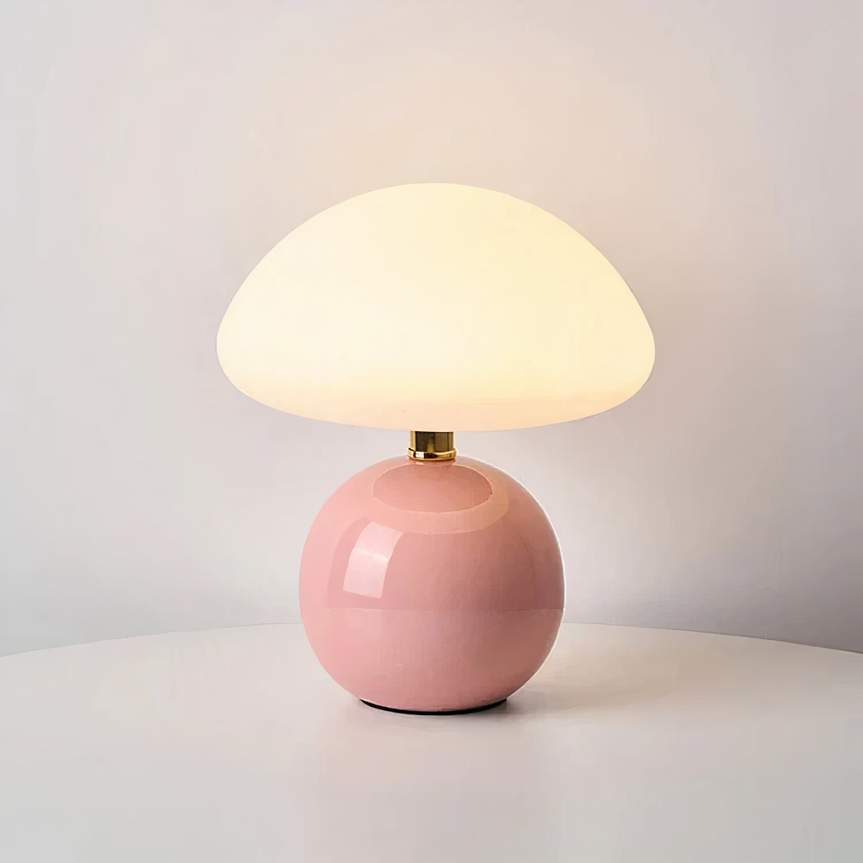 Pilz Tischlampe Keramik LED, Moderne Tischleuchte 3 Lichtfarben