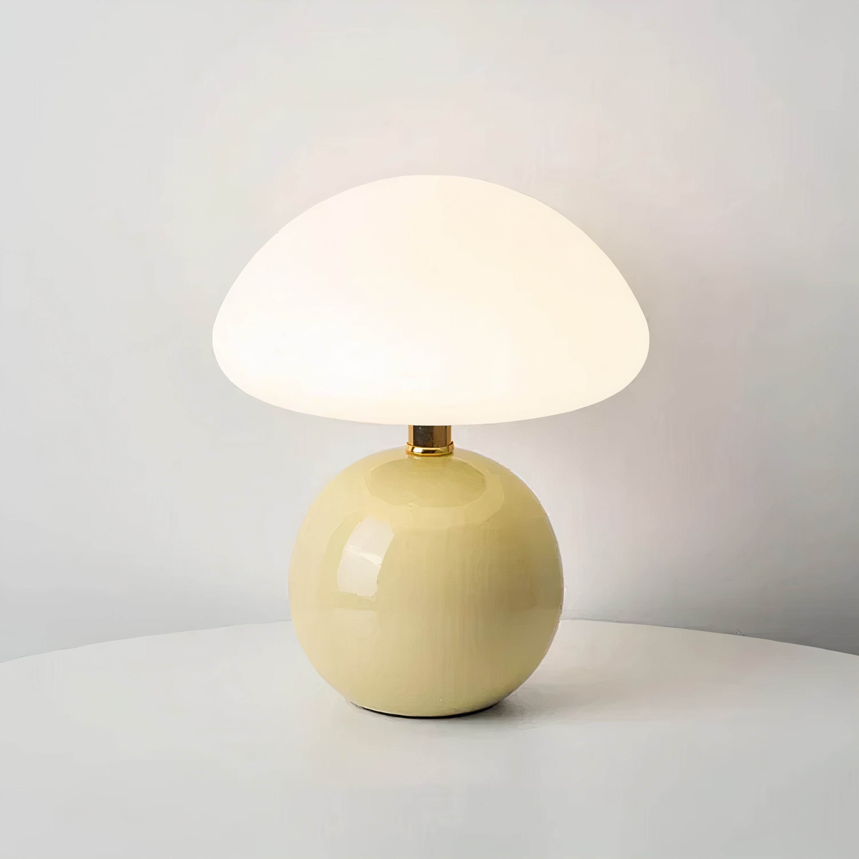 Pilz Tischlampe Keramik LED, Moderne Tischleuchte 3 Lichtfarben