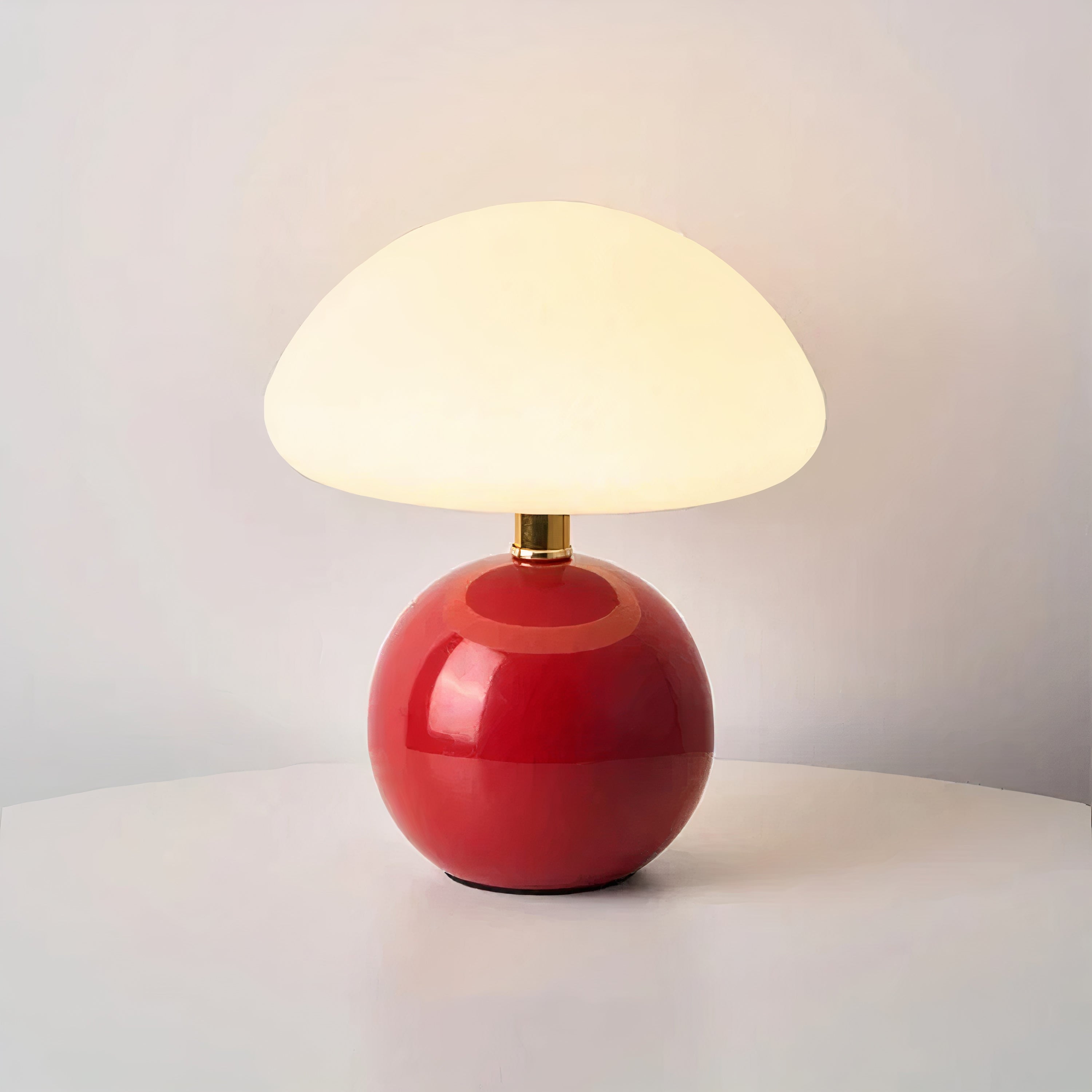 Pilz Tischlampe Keramik LED, Moderne Tischleuchte 3 Lichtfarben