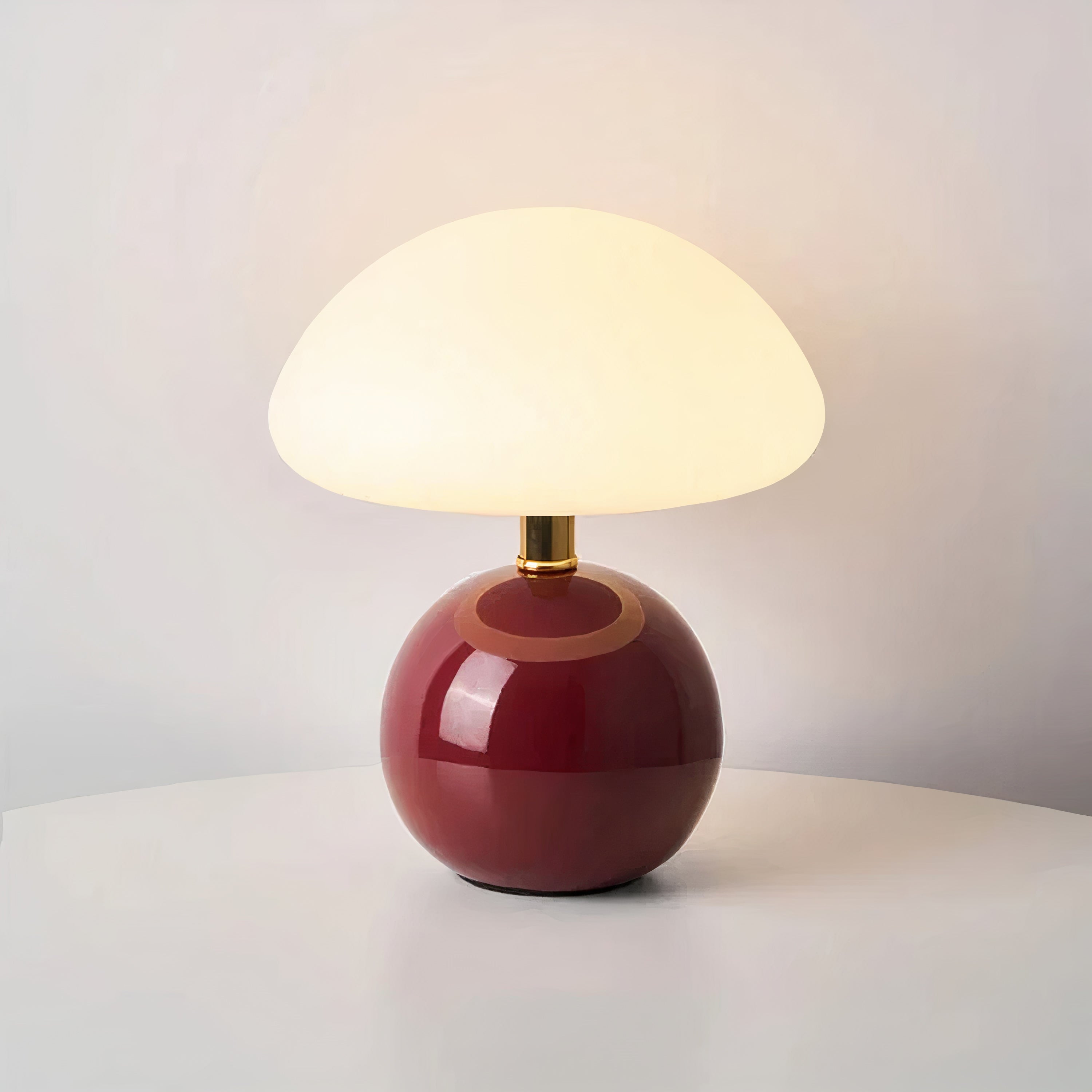 Pilz Tischlampe Keramik LED, Moderne Tischleuchte 3 Lichtfarben