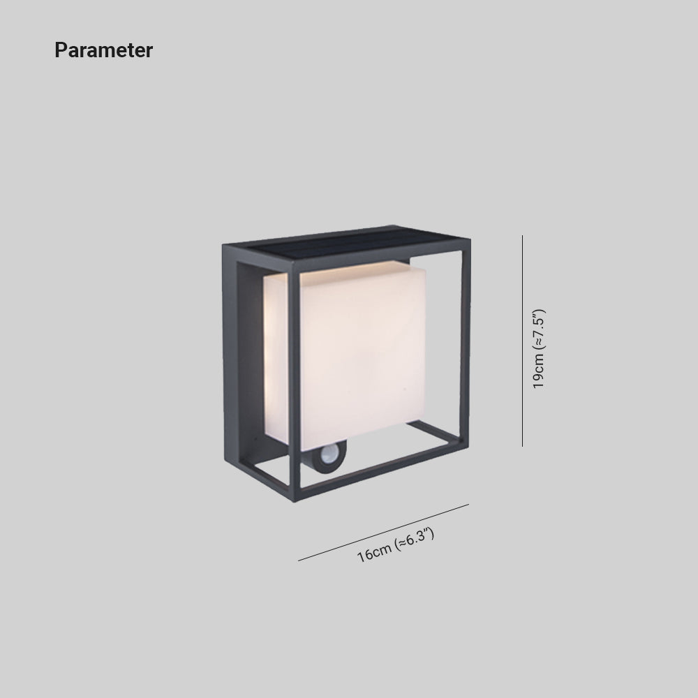 Solar Wandleuchte Außen Rechteckig,LED Warmweiß, IP65 Wasserdicht
