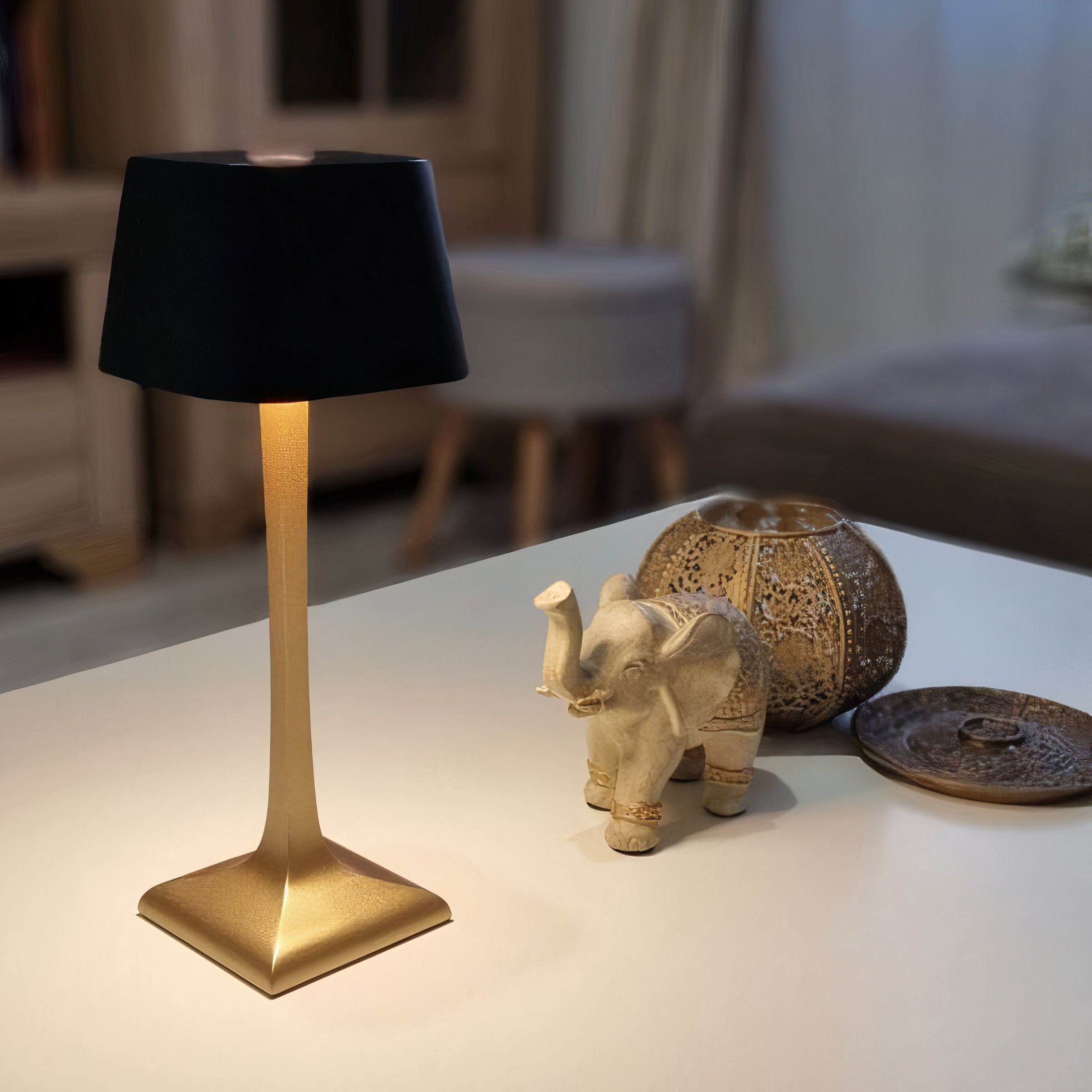 Kabellose LED Tischlampe mit Akku, Touch dimmbar, IP54, Aluminium