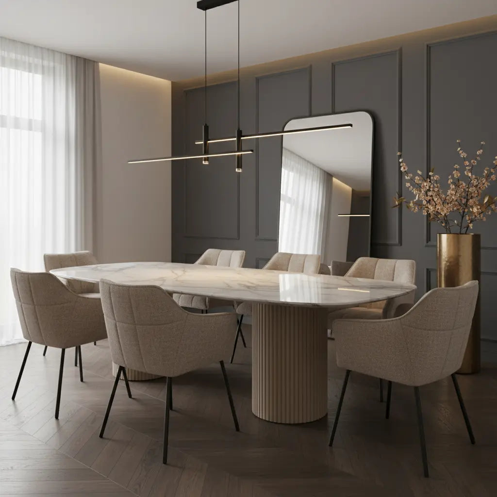 LED Hängelampe Esstisch Linear, Pendelleuchte Schwarz Gold Dimmbar 120/150 cm