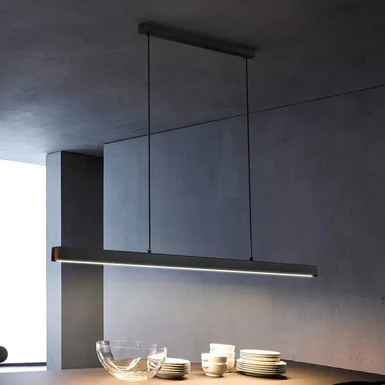 LED Hängelampe Esstisch Linear Schwarz, Pendelleuchte Dimmbar 120–200 cm