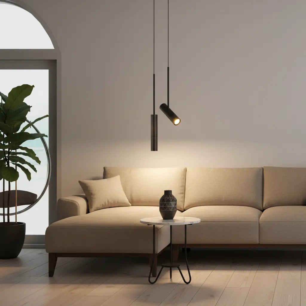 Hängelampe Schwarz Gold LED, Pendelleuchte Nachttisch 1/2er Set Dimmbar