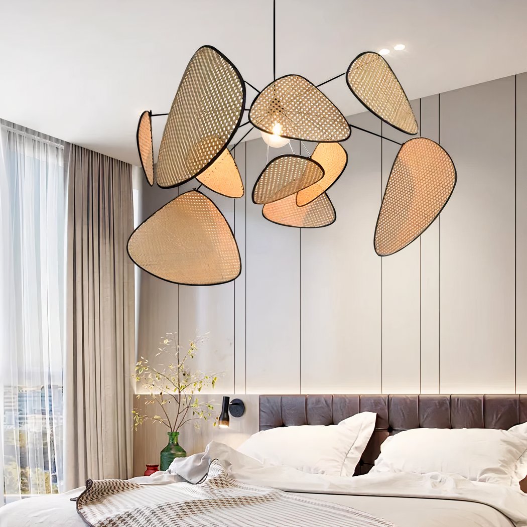 Rattan Pendelleuchte, Großes Design, Natürlich, Warmweiß 3000K, E27