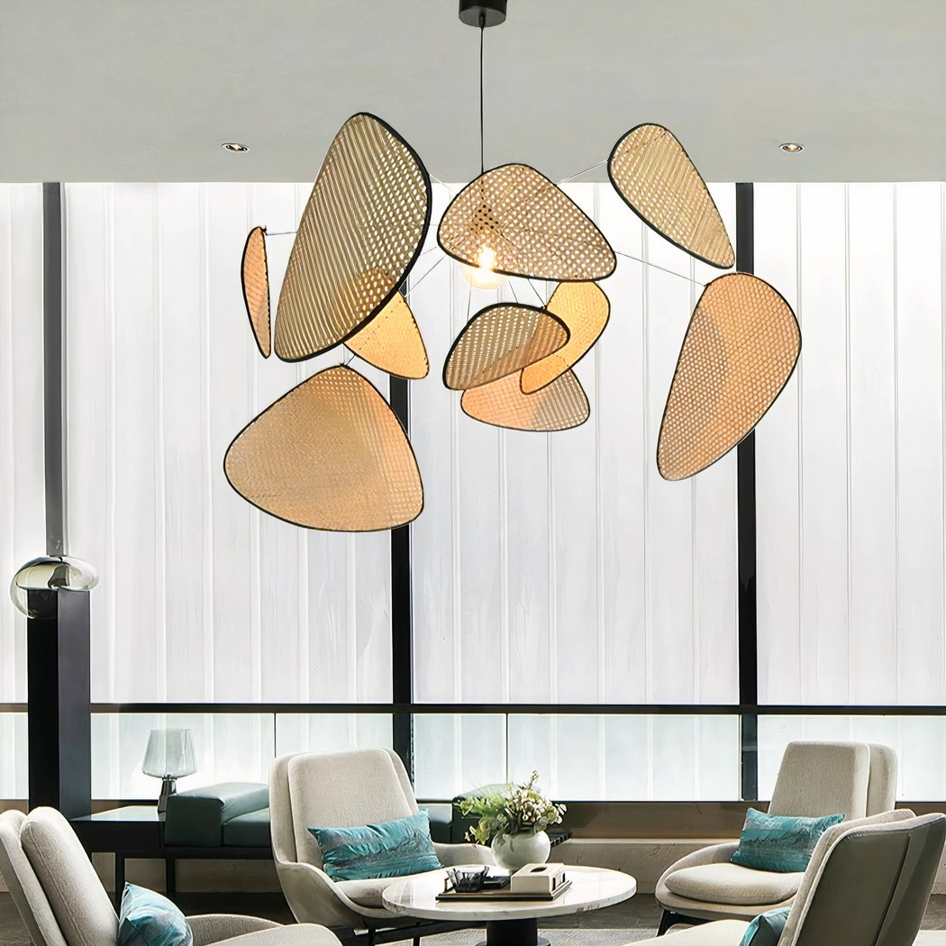 Rattan Pendelleuchte, Großes Design, Natürlich, Warmweiß 3000K, E27