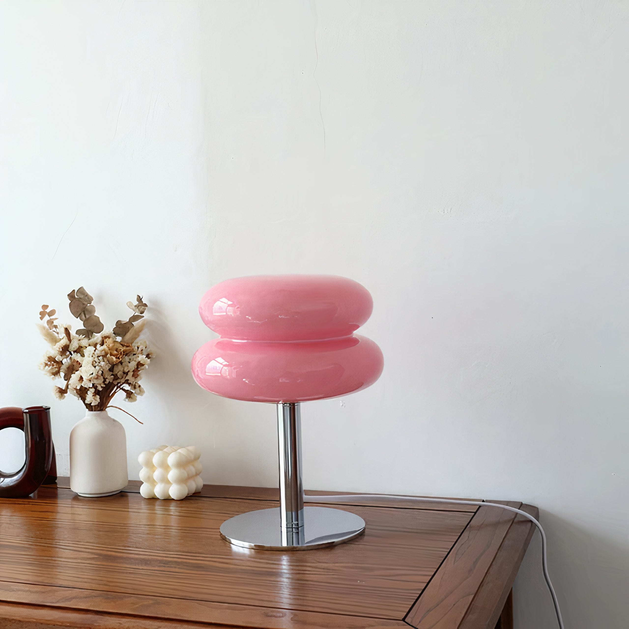Retro Tischlampe Glas, Wolkenform, Modernes Design, G9