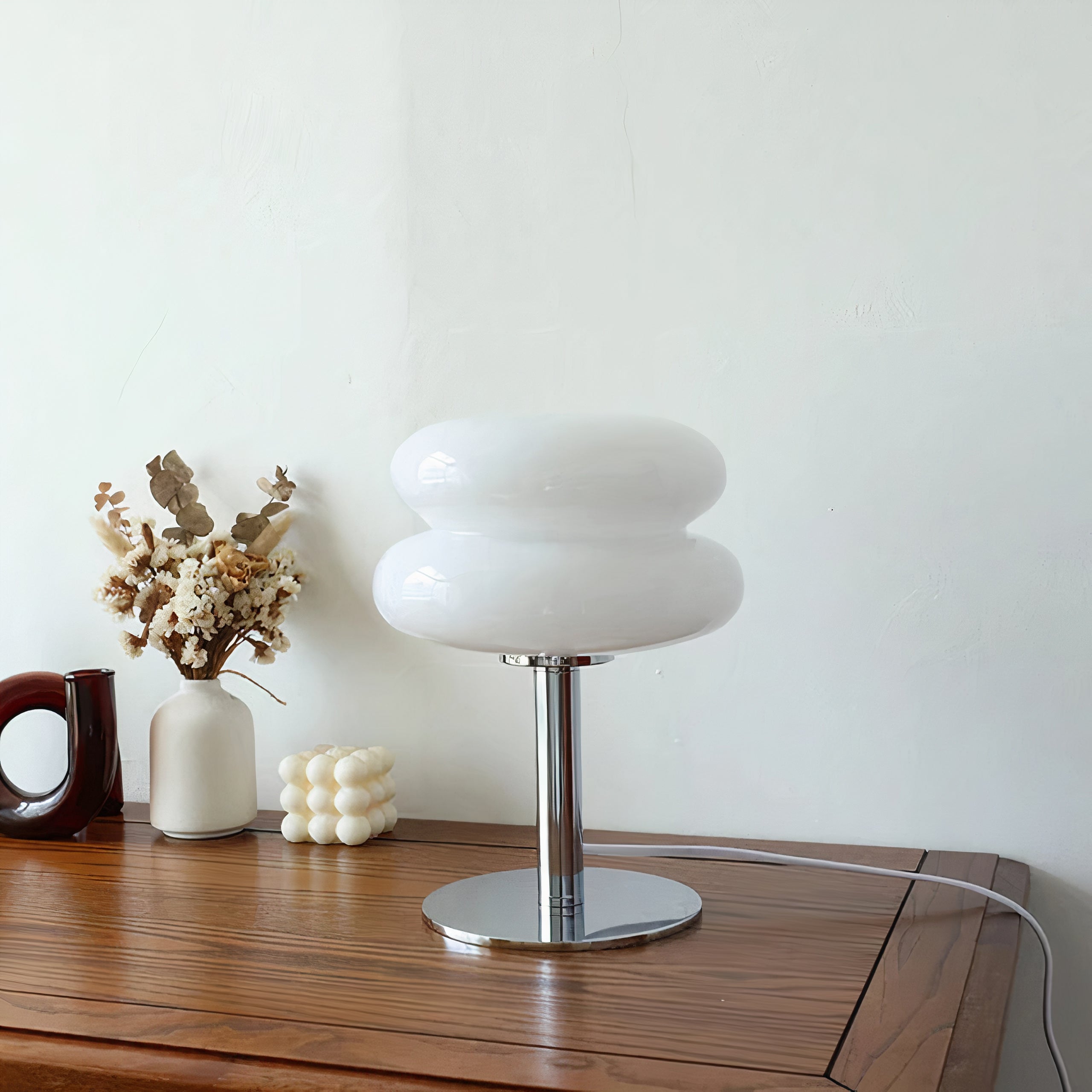 Retro Tischlampe Glas, Wolkenform, Modernes Design, G9