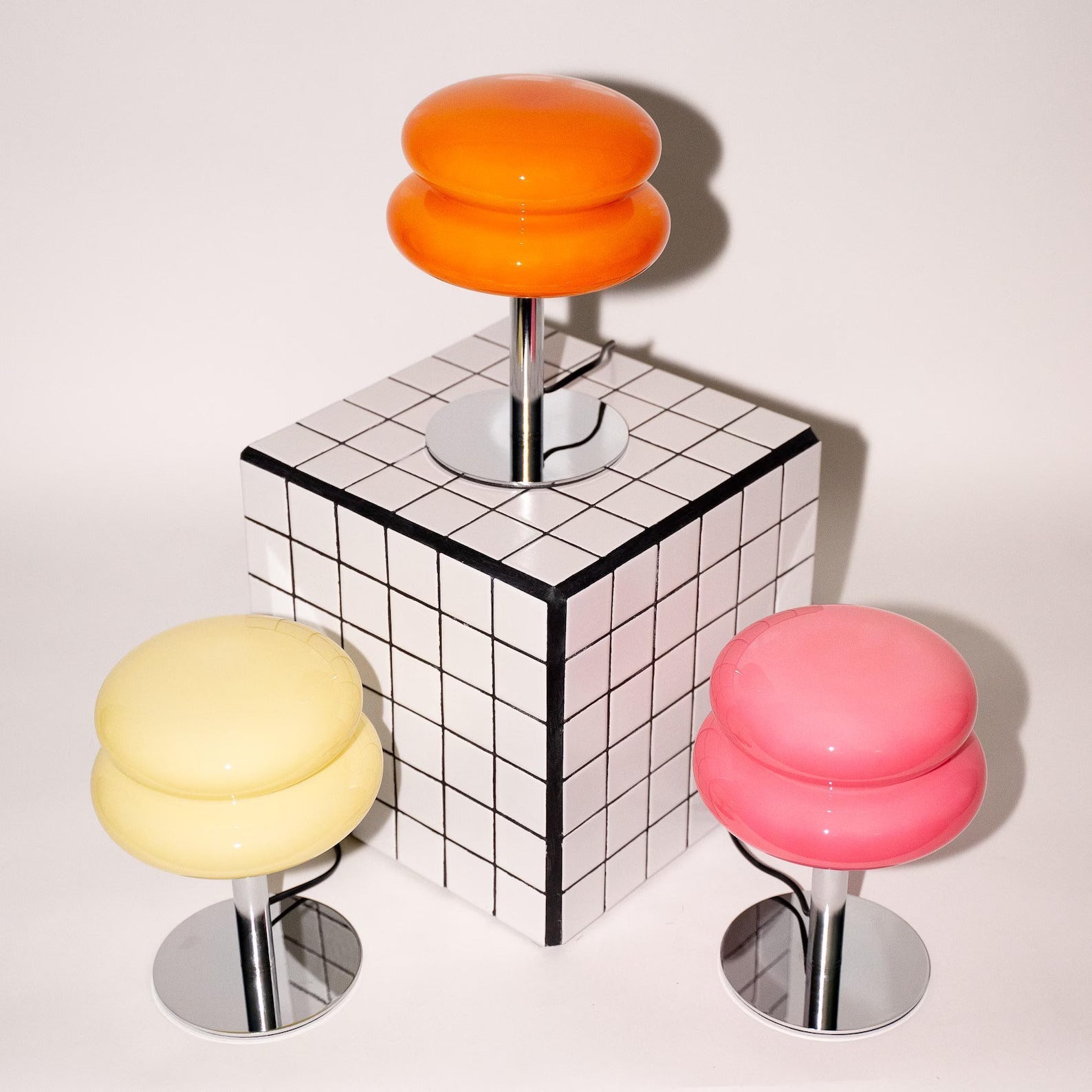 Retro Tischlampe Glas, Wolkenform, Modernes Design, G9