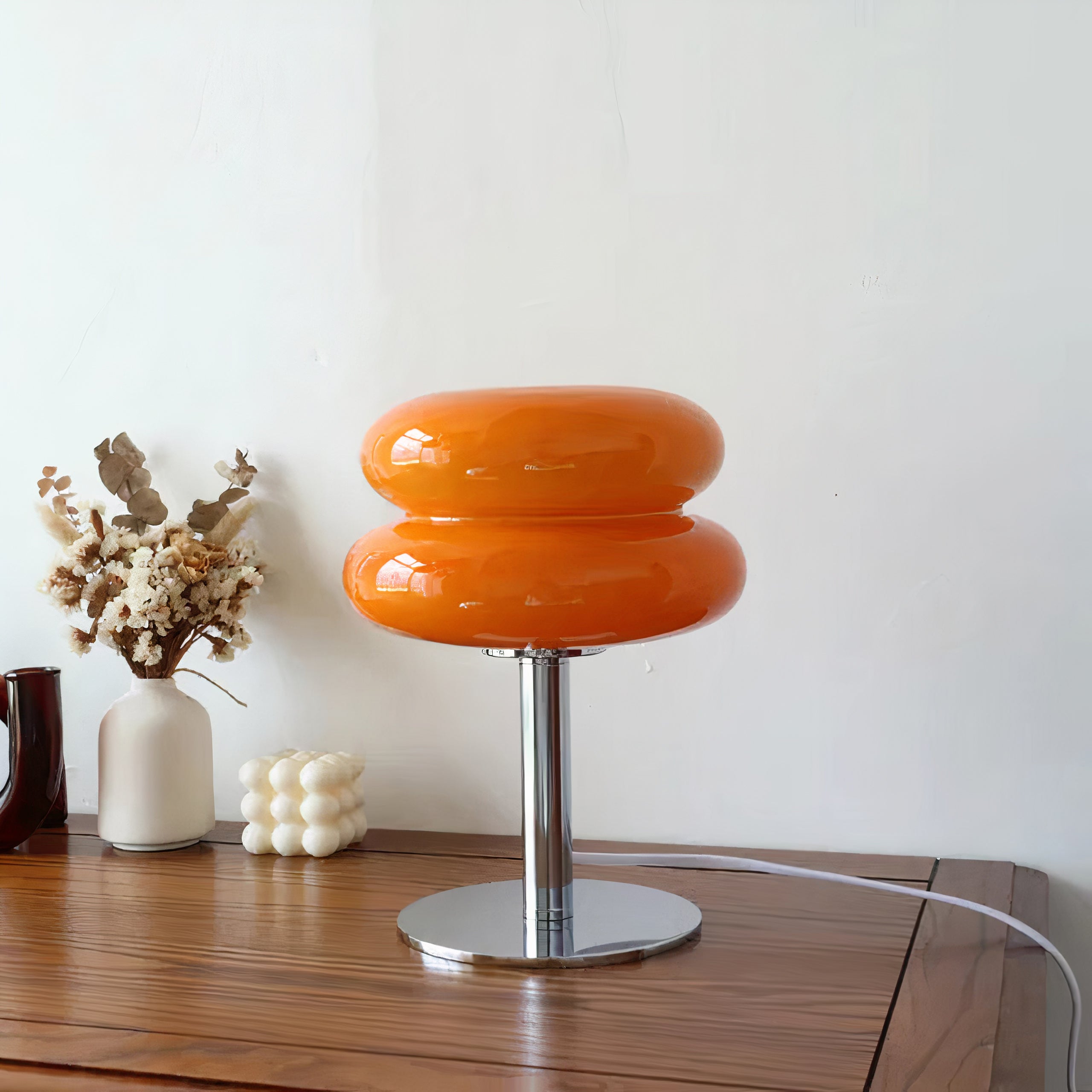 Retro Tischlampe Glas, Wolkenform, Modernes Design, G9
