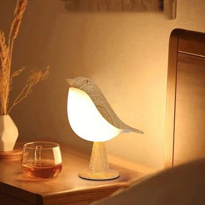 Nachttischlampe kabellos Touch, LED Tischlampe Vogel Design