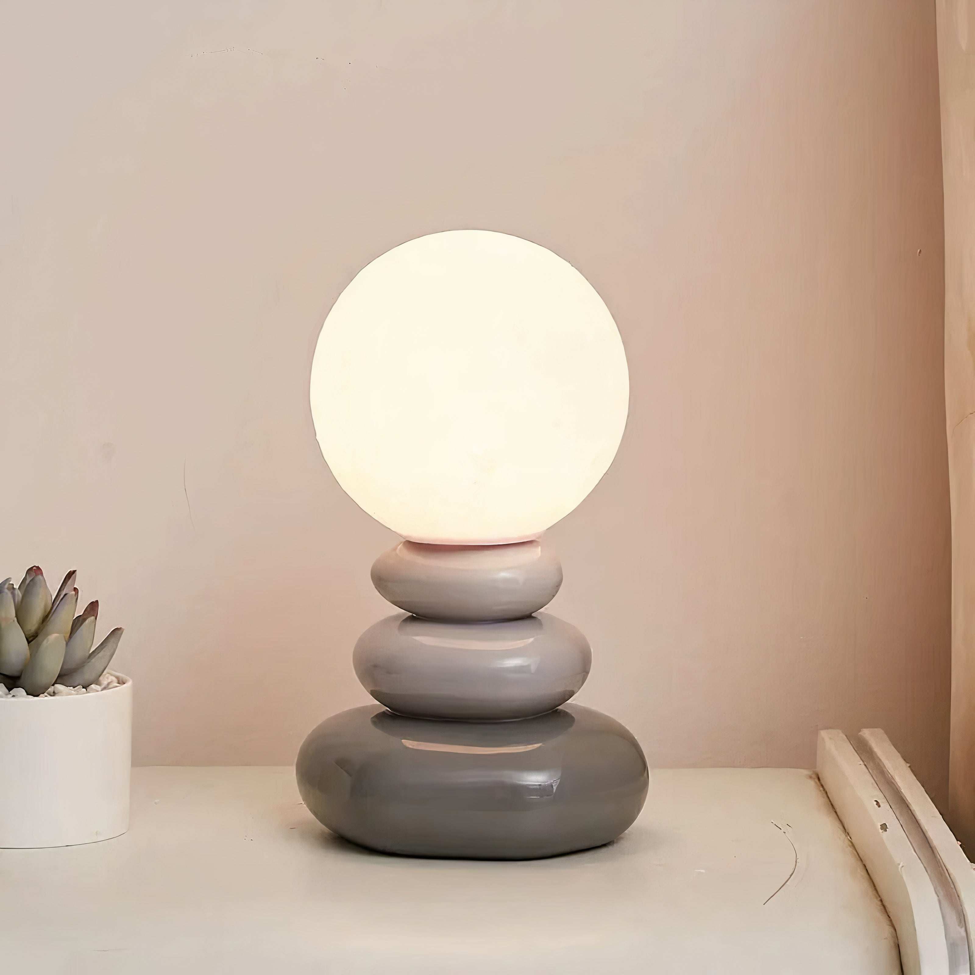 Bauhaus Tischlampe Glas Keramik – LED, Mid-Century Design