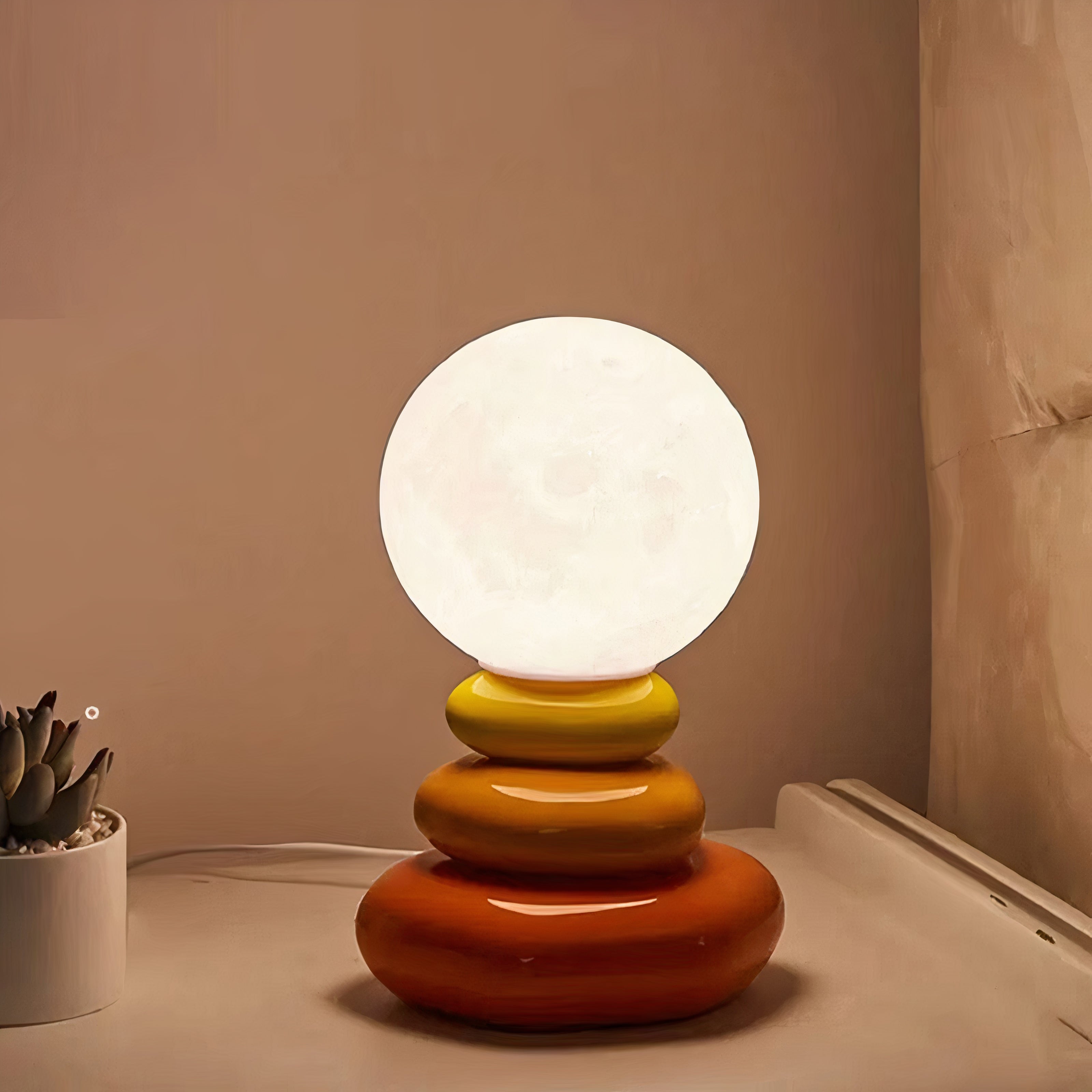 Bauhaus Tischlampe Glas Keramik – LED, Mid-Century Design
