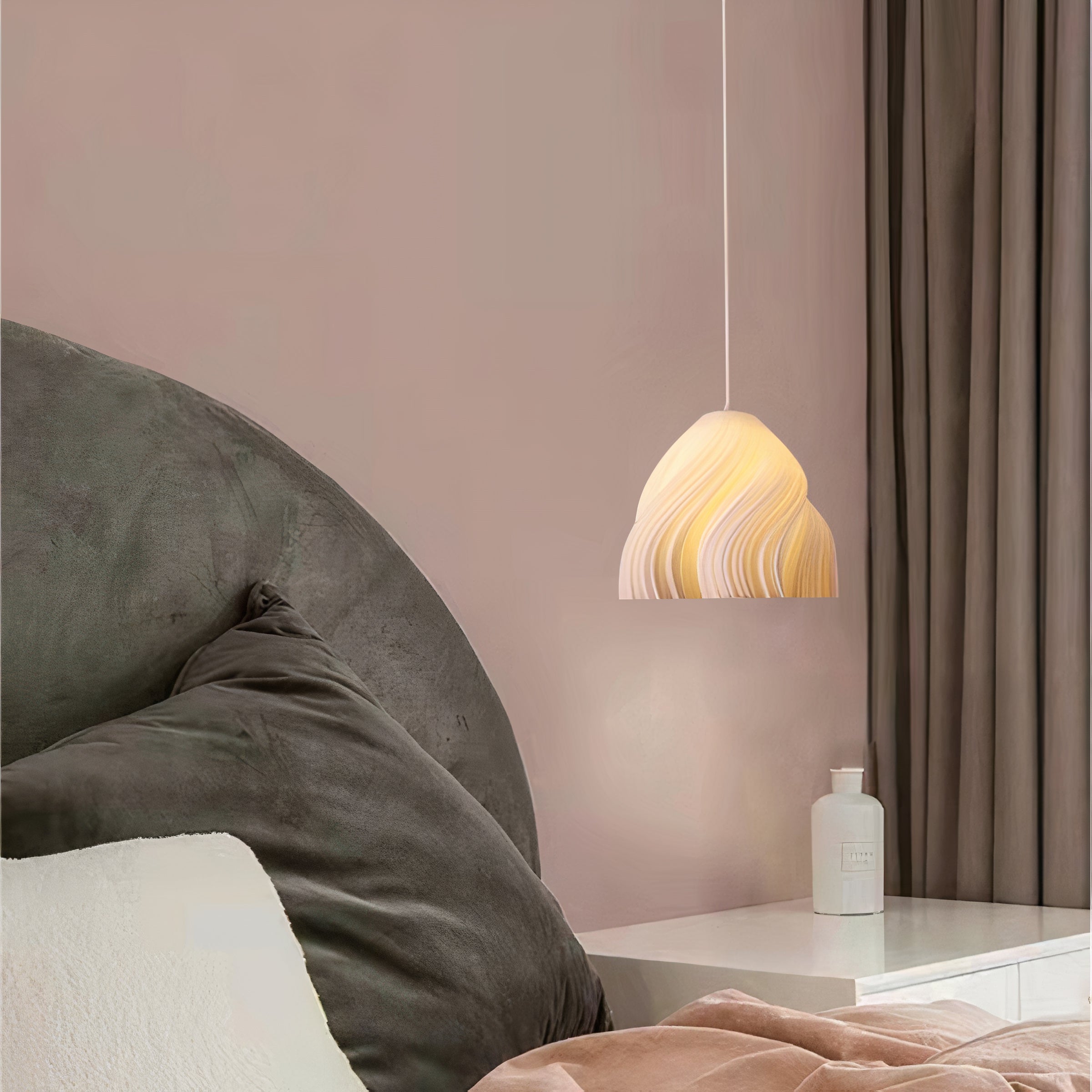 Hängelampe Blume Weiß, 3D Druck Pendelleuchte Design E27