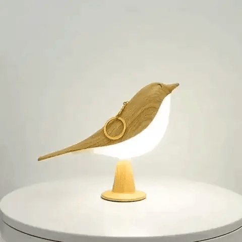 Nachttischlampe kabellos Touch, LED Tischlampe Vogel Design