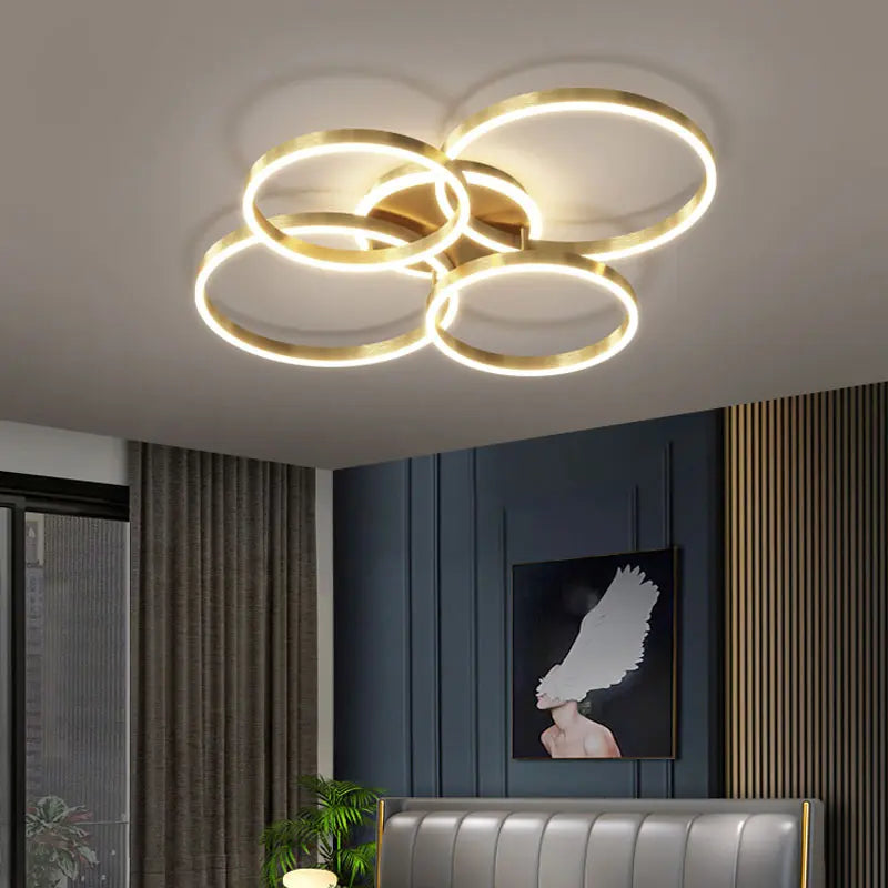 LED Deckenleuchte Mehrflammig Schwarz Gold, Moderne Deckenlampe Dimmbar
