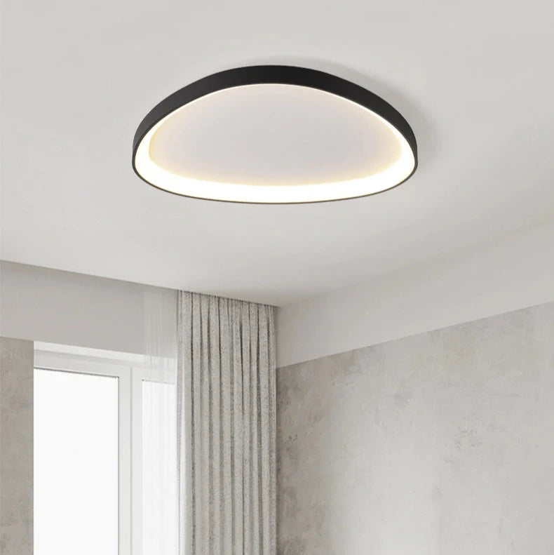 LED Deckenleuchte Flach mit Fernbedienung, Dimmbar Schwarz Weiß