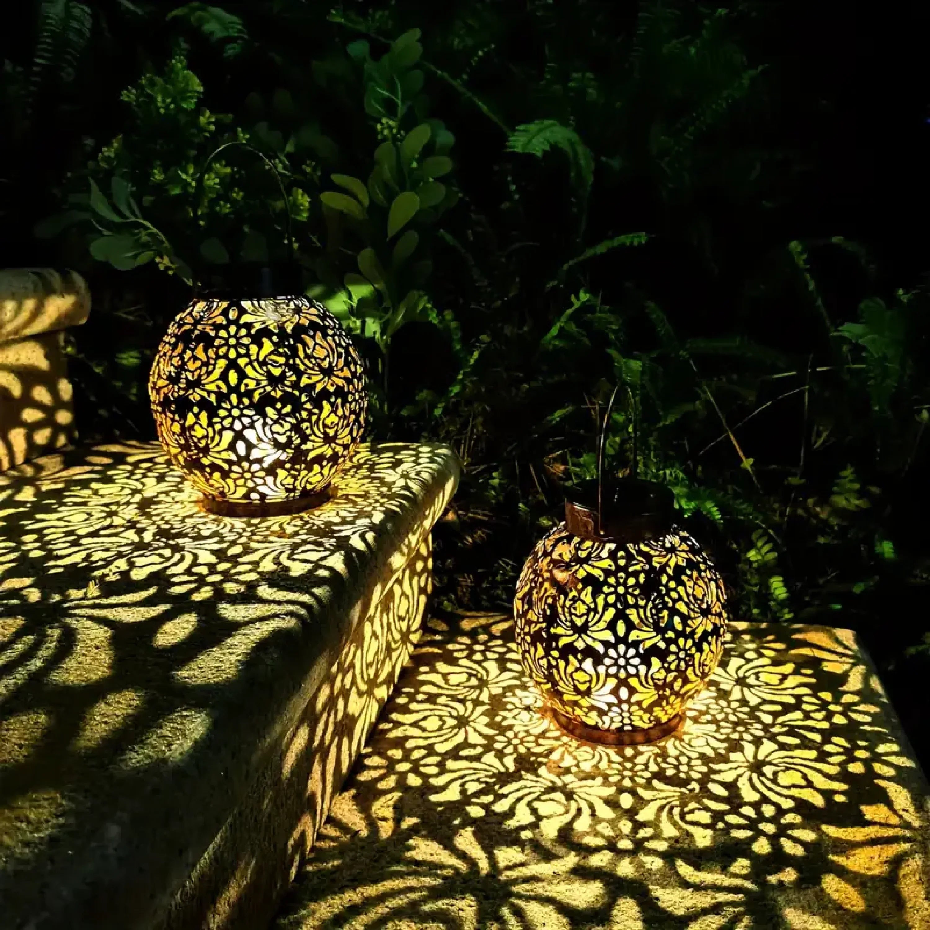 Solar Laterne rund, LED Außenlaterne Garten
