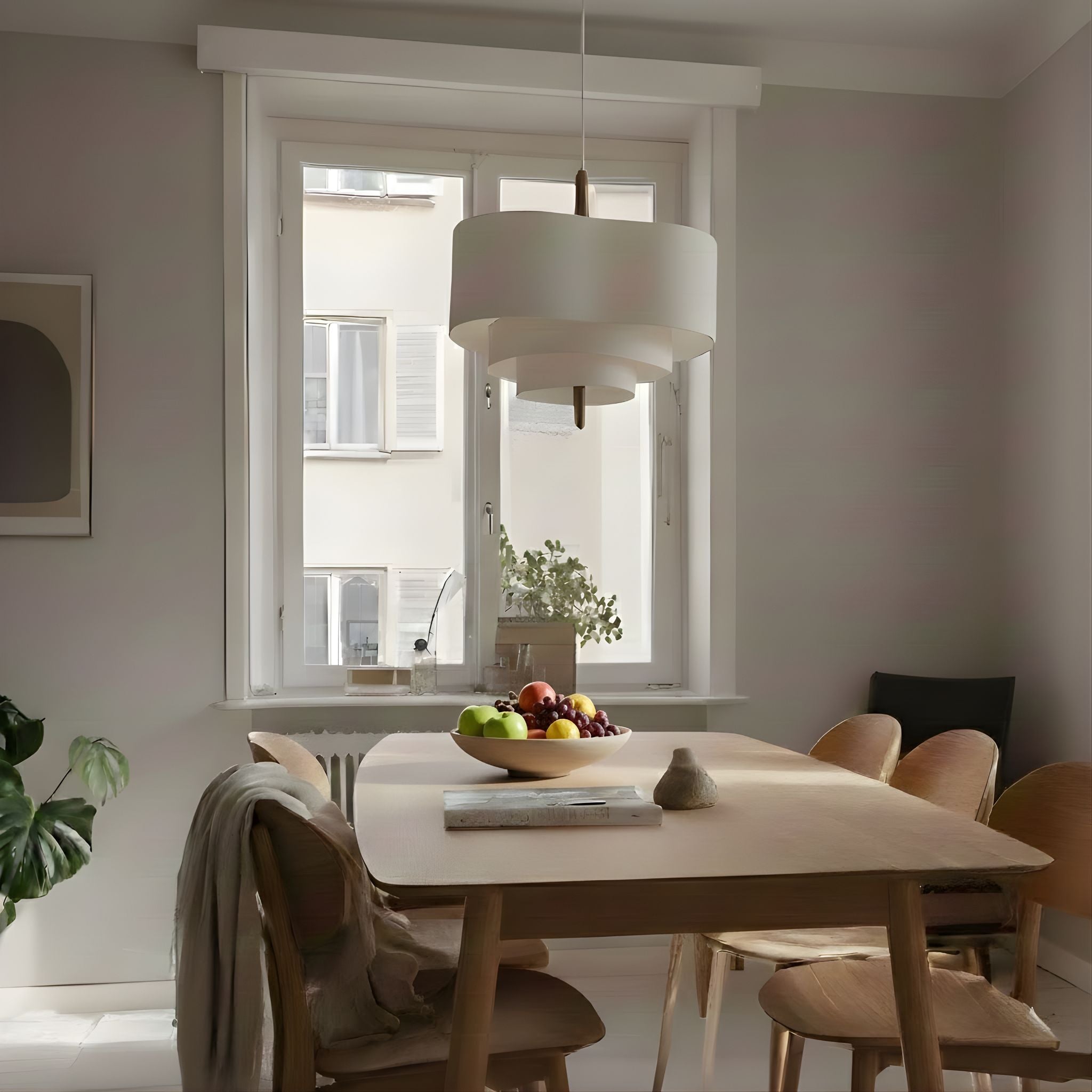 Stoff Pendelleuchte rund beige, Hängeleuchte Stoff modern