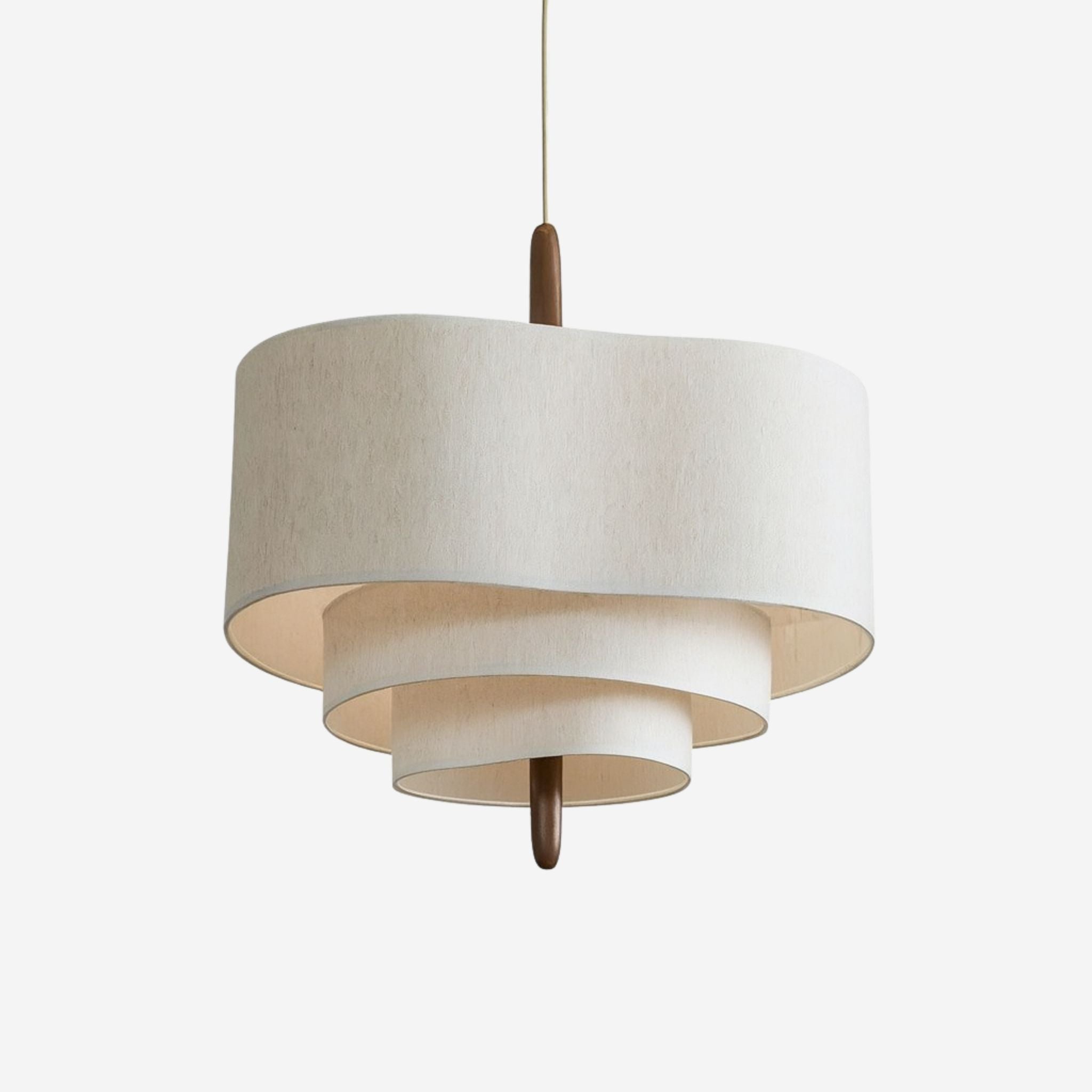 Stoff Pendelleuchte rund beige, Hängeleuchte Stoff modern