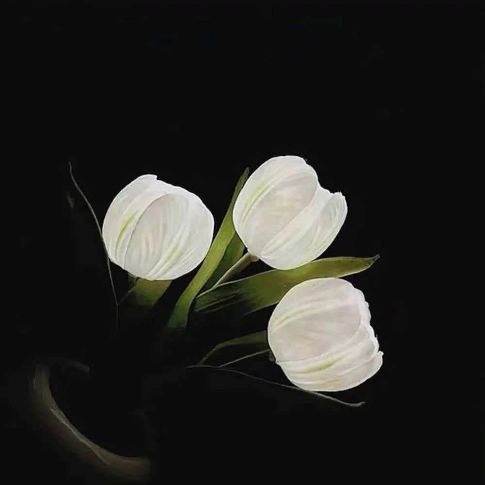 Tulpen Nachtlicht LED, Blumen Tischlampe kabellos