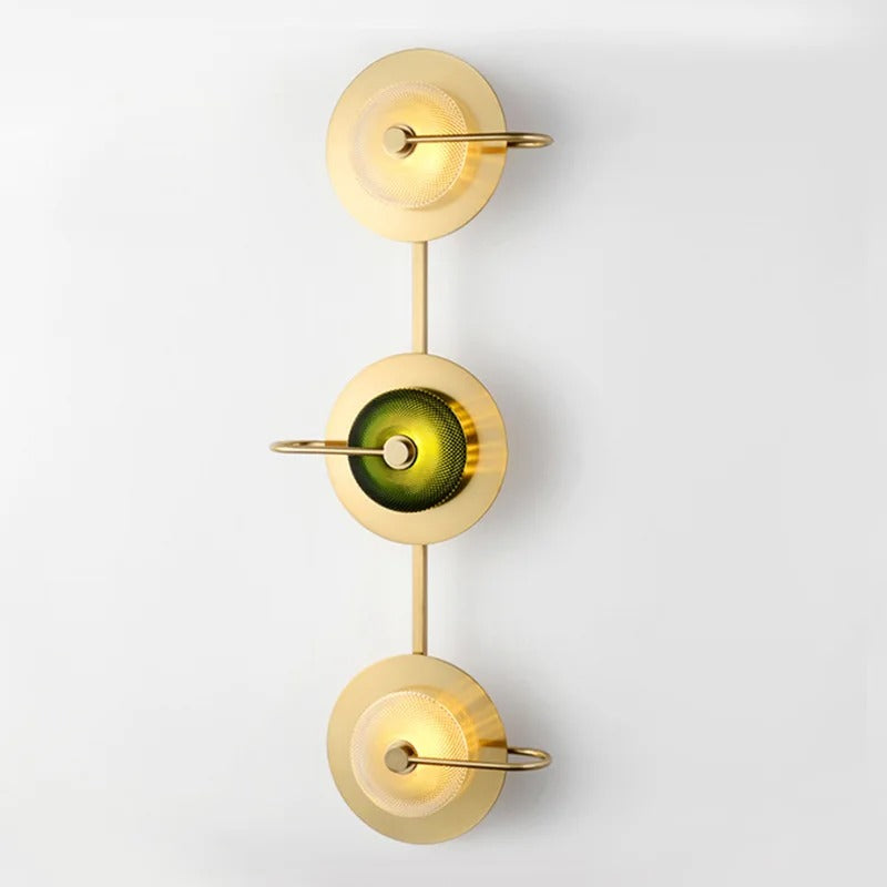 Messing Wandleuchte Glas, Wandlampe 2- oder 3-flammig