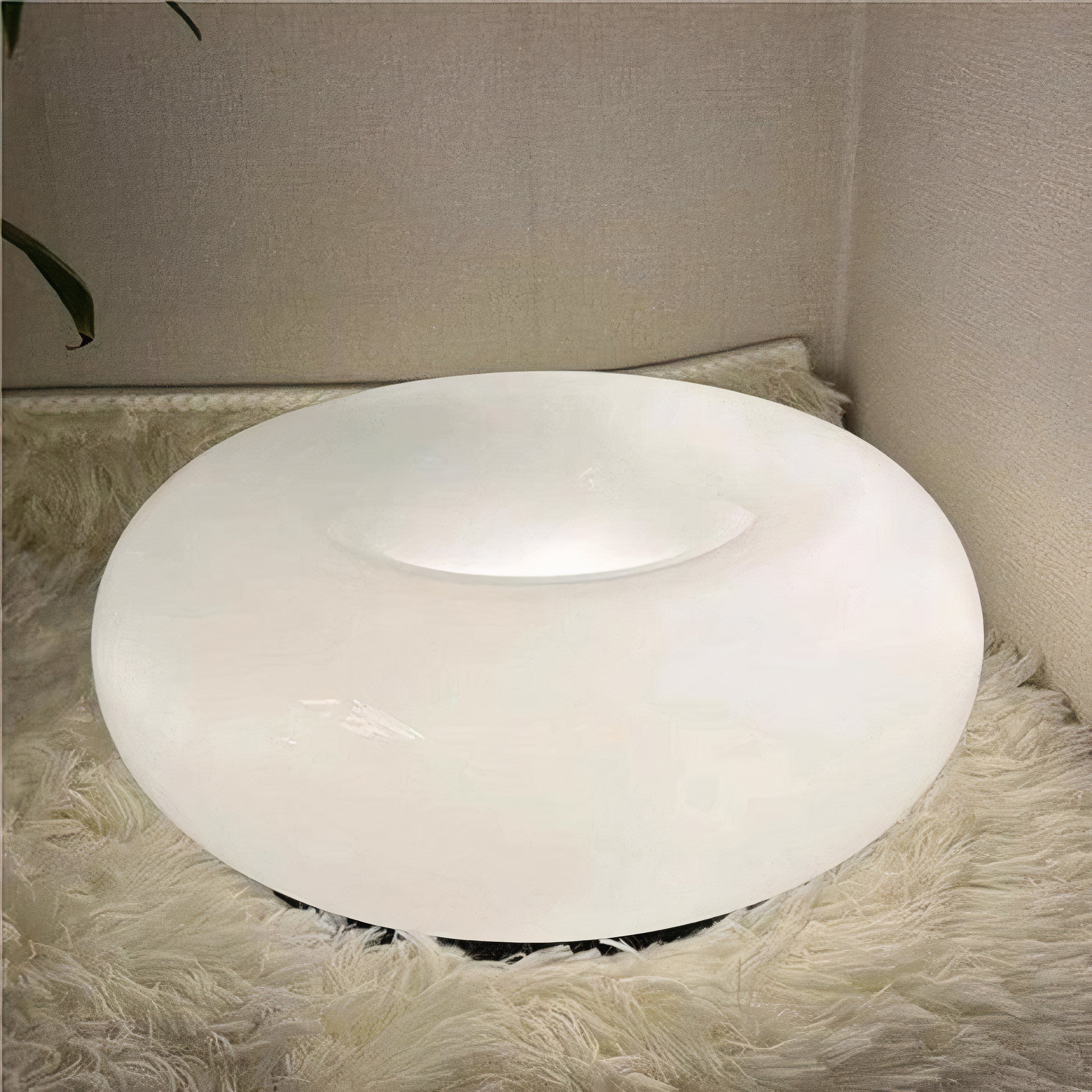 Bauhaus Tischlampe LED dimmbar, Glas Ring Tischleuchte