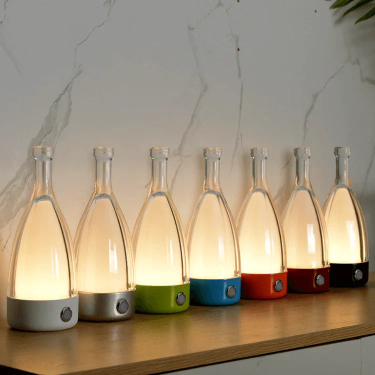 LED Flaschenlampe kabellos, Weinflasche Tischleuchte