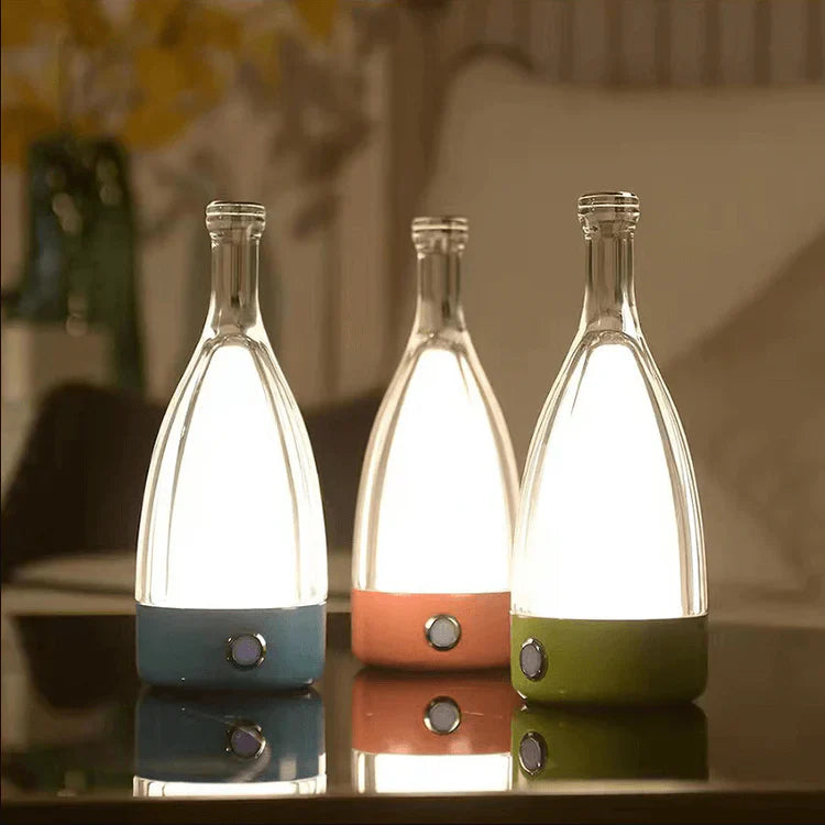 LED Flaschenlampe kabellos, Weinflasche Tischleuchte